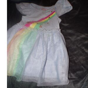 Cat & Jack Blue with Rainbow Graphic Dress for Girls, Size 18M